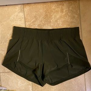 Dark Green Lululemon Running Shorts